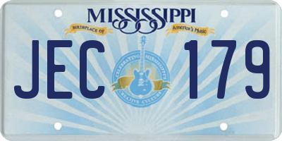 MS license plate JEC179