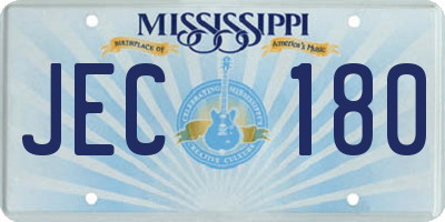 MS license plate JEC180