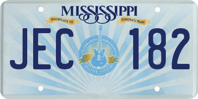 MS license plate JEC182