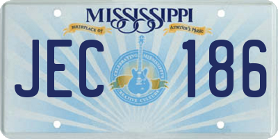 MS license plate JEC186