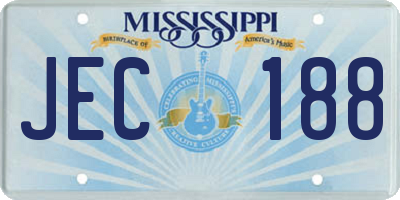 MS license plate JEC188
