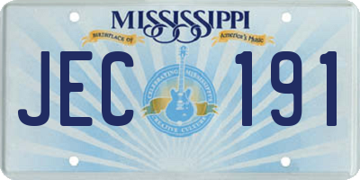 MS license plate JEC191