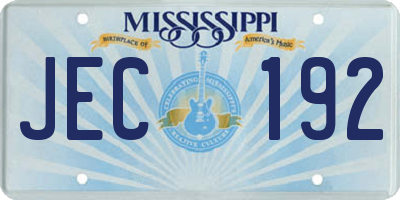 MS license plate JEC192