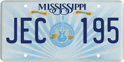 MS license plate JEC195