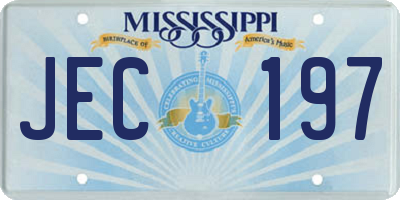 MS license plate JEC197