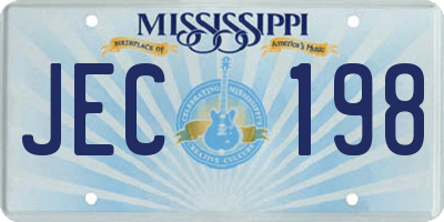 MS license plate JEC198