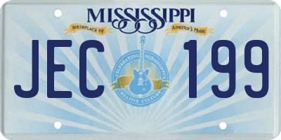 MS license plate JEC199