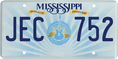MS license plate JEC752