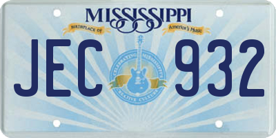 MS license plate JEC932