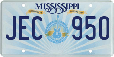 MS license plate JEC950