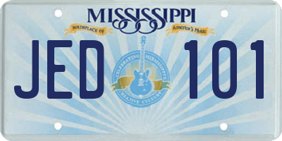 MS license plate JED101