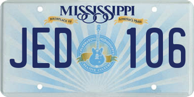 MS license plate JED106