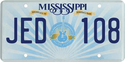 MS license plate JED108