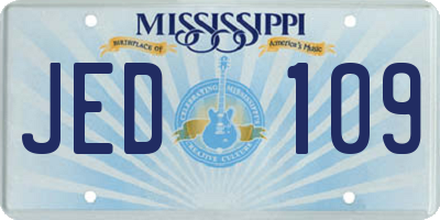 MS license plate JED109