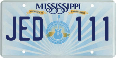 MS license plate JED111