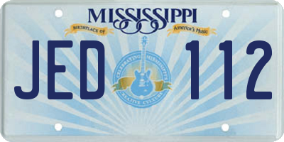 MS license plate JED112