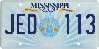 MS license plate JED113