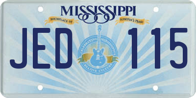 MS license plate JED115