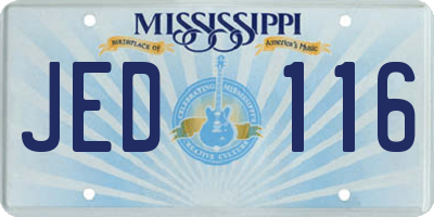 MS license plate JED116