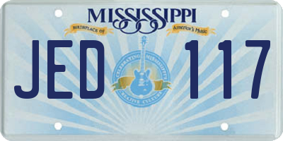 MS license plate JED117