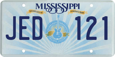MS license plate JED121