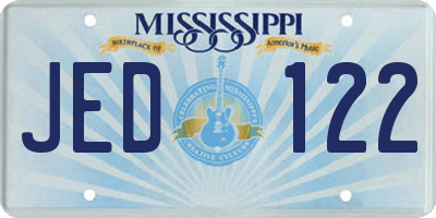 MS license plate JED122