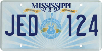 MS license plate JED124