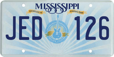 MS license plate JED126