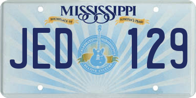 MS license plate JED129