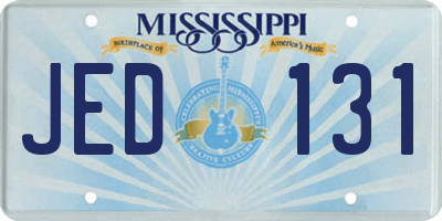MS license plate JED131