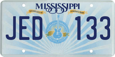 MS license plate JED133
