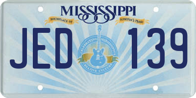 MS license plate JED139