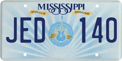 MS license plate JED140