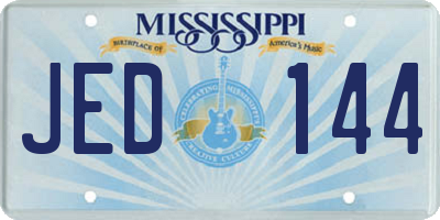 MS license plate JED144