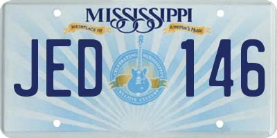 MS license plate JED146
