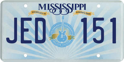 MS license plate JED151