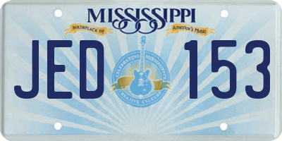 MS license plate JED153