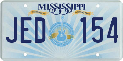 MS license plate JED154