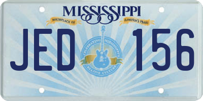 MS license plate JED156