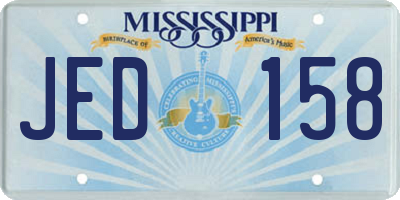 MS license plate JED158