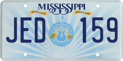 MS license plate JED159