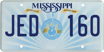 MS license plate JED160