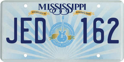 MS license plate JED162