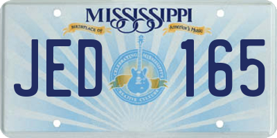 MS license plate JED165
