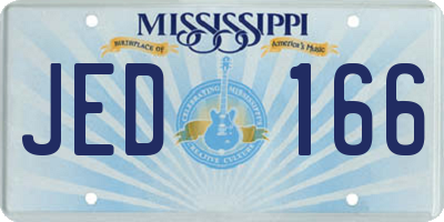 MS license plate JED166