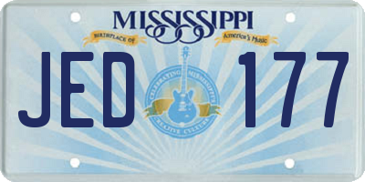 MS license plate JED177
