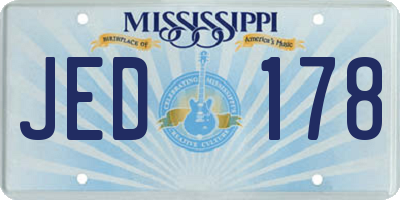MS license plate JED178