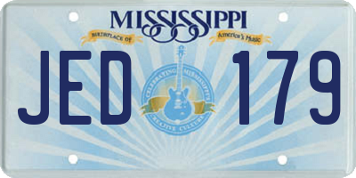 MS license plate JED179
