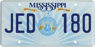 MS license plate JED180