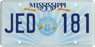 MS license plate JED181